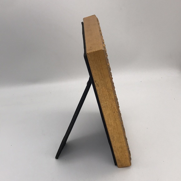 Vintage Heavy Wooden Resin Carved Ornate Gold &Gold Foiled Easel/Hanging Frame - Picture 3 of 7